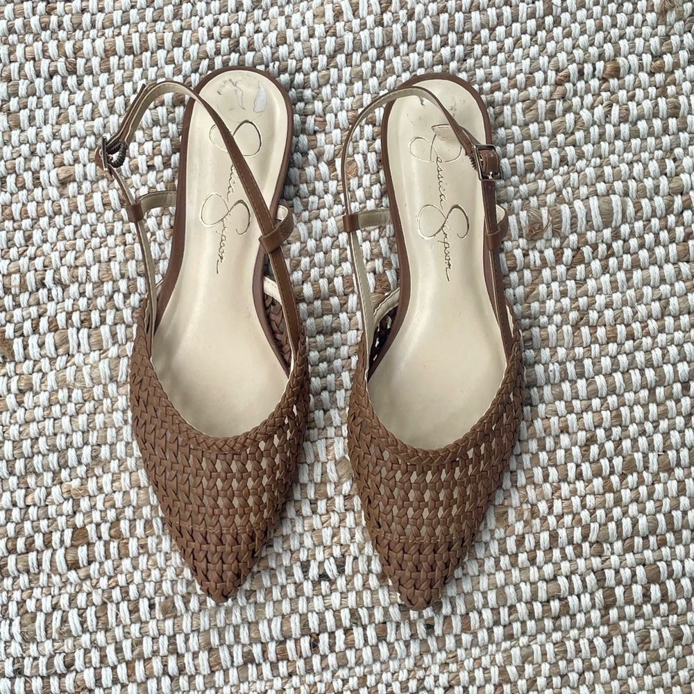 Jessica Simpson Brown Perforated Flats